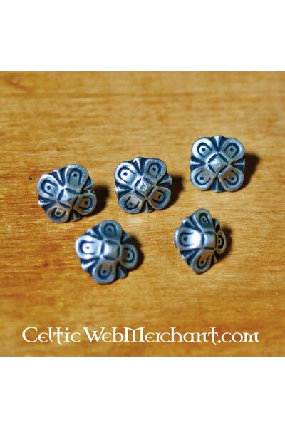 Belt fittings Oktogon ( 5 pieces), silvered