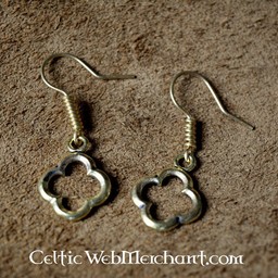 Gothic quatrefoil earrings bronze