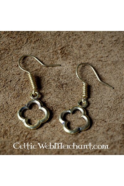 Gothic quatrefoil earrings silvered