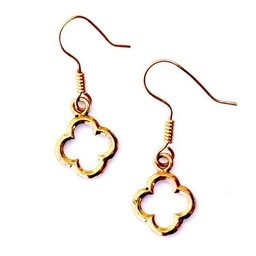 Gothic quatrefoil earrings bronze