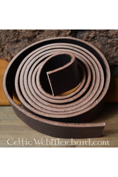 Leather belt 15 mm / 190 cm, brown