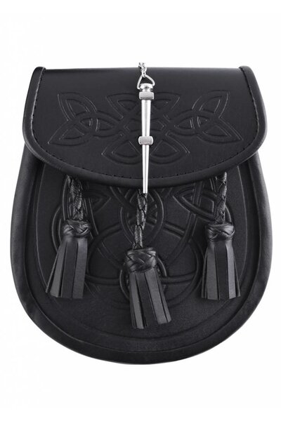 Sporran with Celtic motif, black