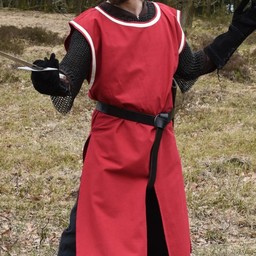 Medieval surcoat Rodrick, red-natural