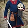 (Early) medieval tunic Clovis, blue-red