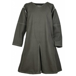 Tunic Kragelund hand-stitched finish, olive green