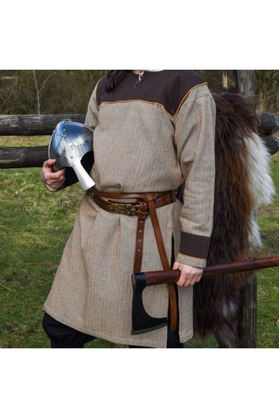 Thorsberg tunic herringbone motif, brown