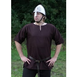 Viking tunic with short sleeves, brown, M, special offer!