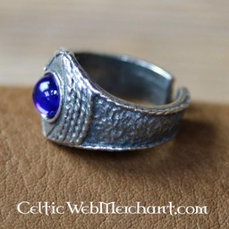 Medieval pewter ring, blue