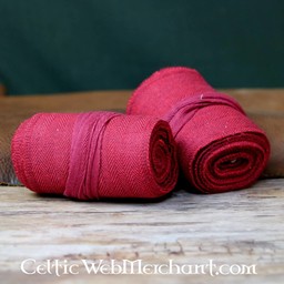 Leg wrappings with herringbone motive, red