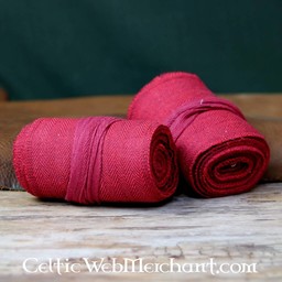 Leg wrappings with herringbone motive, red