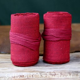 Leg wrappings with herringbone motive, red