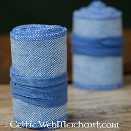 Leg wrappings with herringbone motive, blue