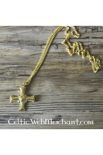 Cuthbert of Lindisfarne cross gilded pewter