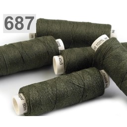 Linen yarn dark green 50m