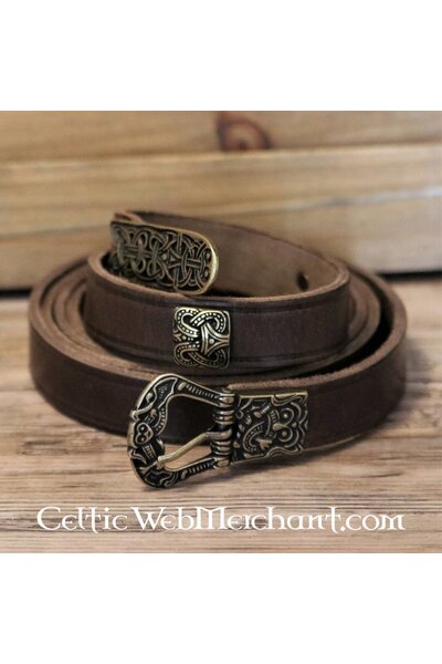 Birka belt deluxe, brown, brass