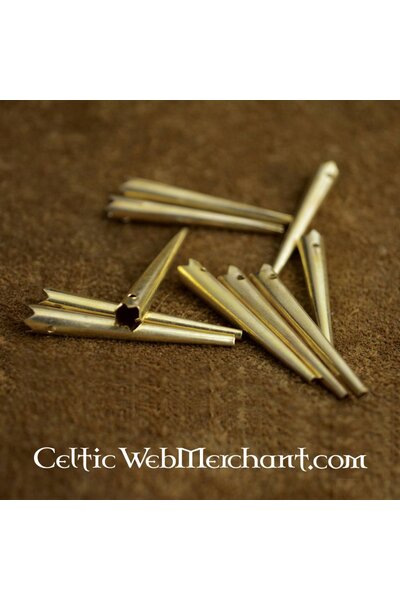Brass short lace ends (set of 10)