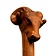 Wooden walking stick with rams head