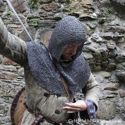 Chainmail coif, butted round rings