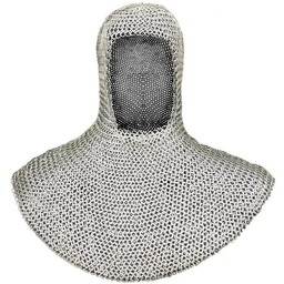 Chainmail coif, butted round rings