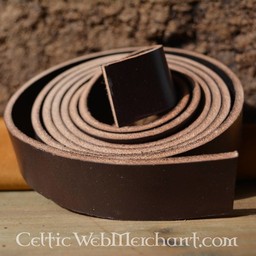 Leather belt strip brown 4 x 180-190 cm