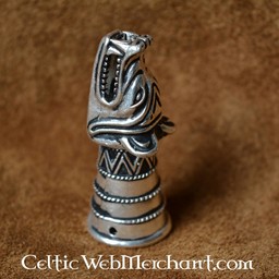 Drinking horn decoration with wolf head, silver