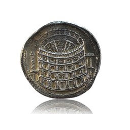 Roman coin opening Colosseum