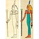 Papyrus coloring plate standing Isis