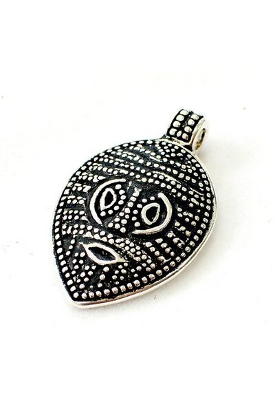 Viking mask amulet Gotland, silvered