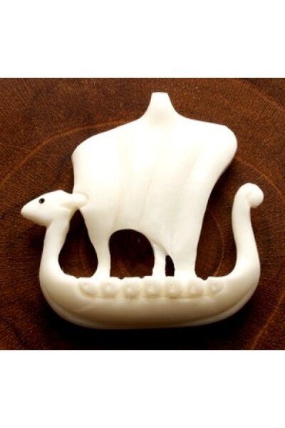 Bone Viking ship pendant
