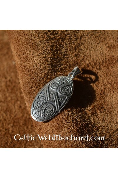 Silver shield brooche pendant