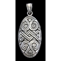 Silver shield brooch pendant