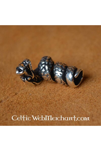 Viking dragon beardbead silver