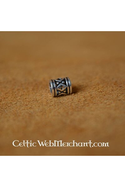 Viking beardbead with lozenge silver