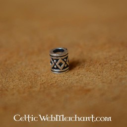 Viking beard bead with lozenge silver