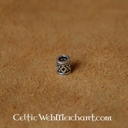 Viking beard bead with lozenge silver