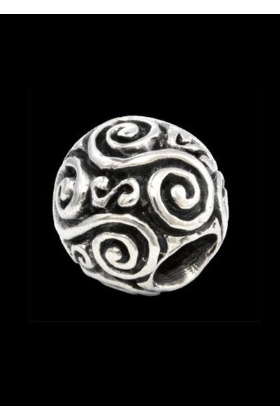Beardbead with double spiral silver