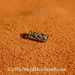 Celtic beard bead with spirals bronze