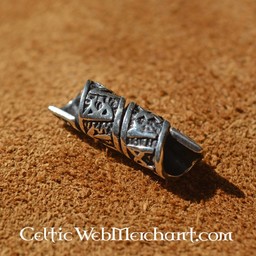Silver beard bead with runic inscriptions