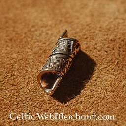 Bronze beard bead with runic inscriptions