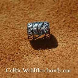 Silver beard bead with Celtic knot