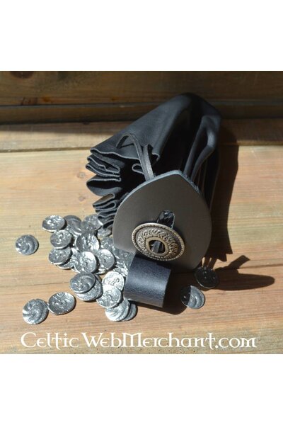 Medieval money pouch, large, green