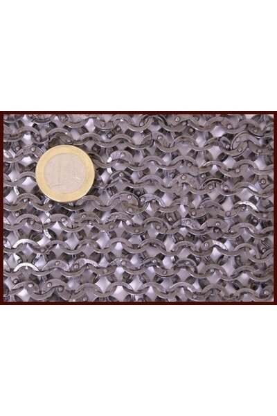 Chain mail piece, flat rings - round rivets, 20 x 20 cm