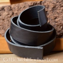 Leather belt 30 mm / 130-140 cm black