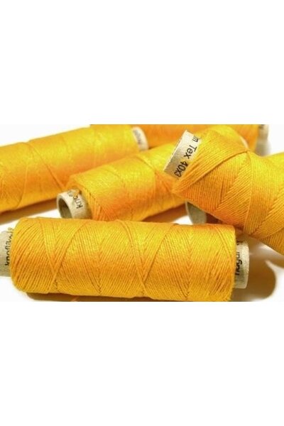 Linen yarn yellow, 50 m