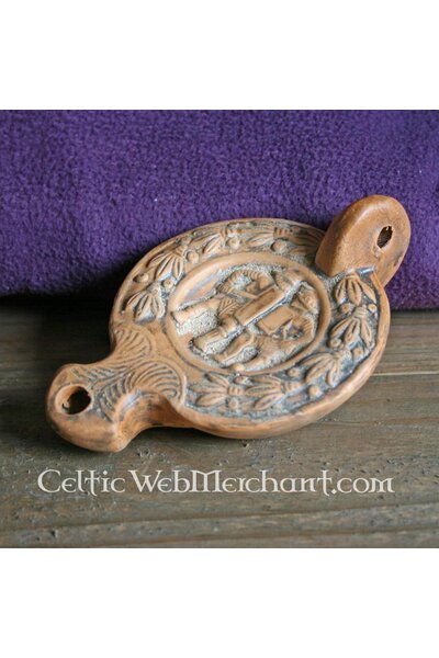 Roman oil lamp gladiator