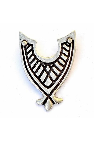 Medieval belt end 4.5 cm, silvered