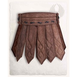 Leather gambeson skirt Tenebra, brown