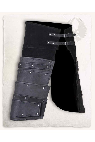 Leather tassets Albrecht, black
