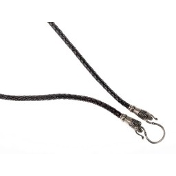 Leather viking necklace Oseberg, black