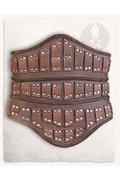 Evandra Leather Corset, Brown